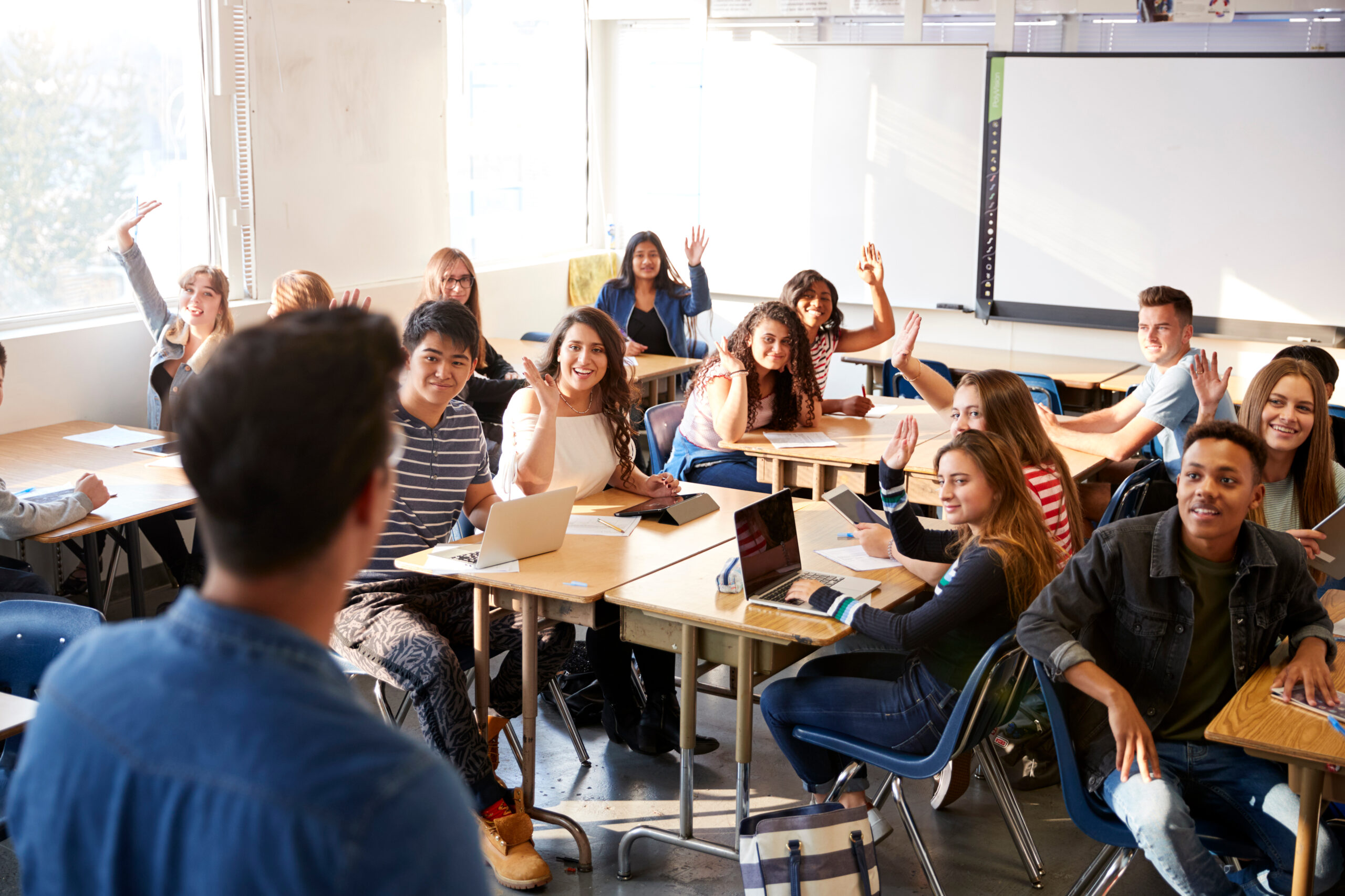 Teacher in front of a school class